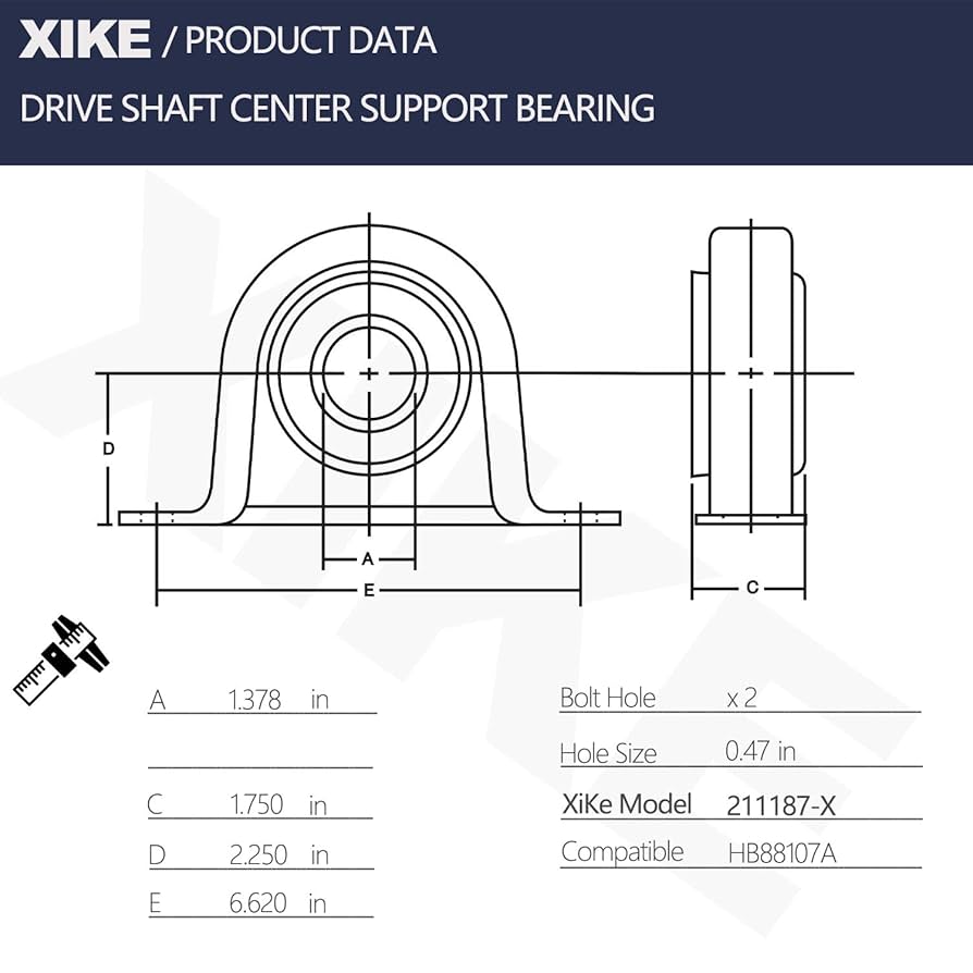 XIKE 211187-X or HB88107A Drive Shaft Center Support Bearing